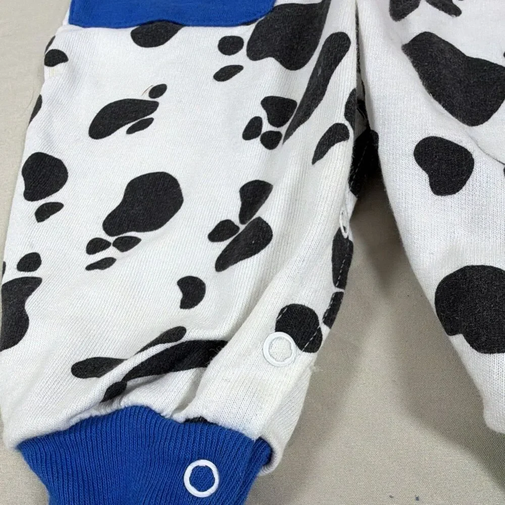 Vintage Buster Brown Baby 12M Cow Print Romper Coveralls Made in USA - 80s?